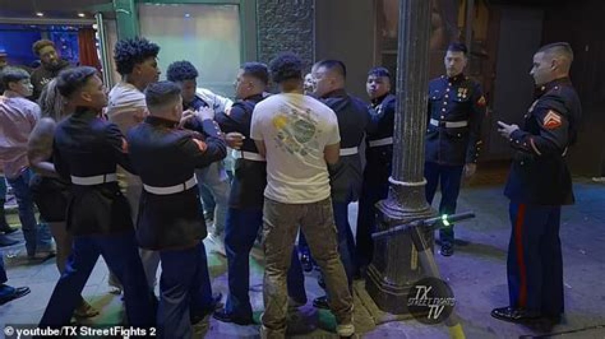 Marines Get into All out Brawl with Civilians in Texas, Video Shows